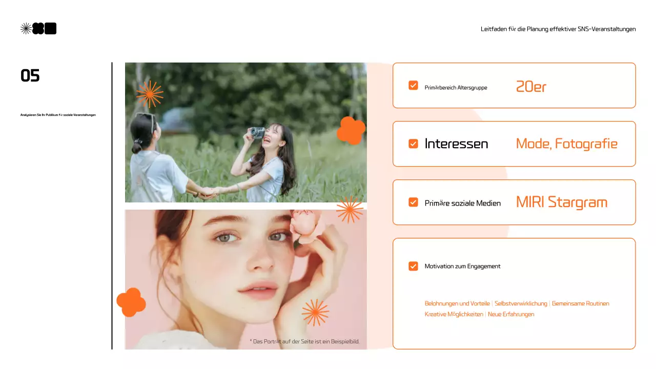 Moderner Vorschlag für Social Media Marketing in Schwarz und Orange