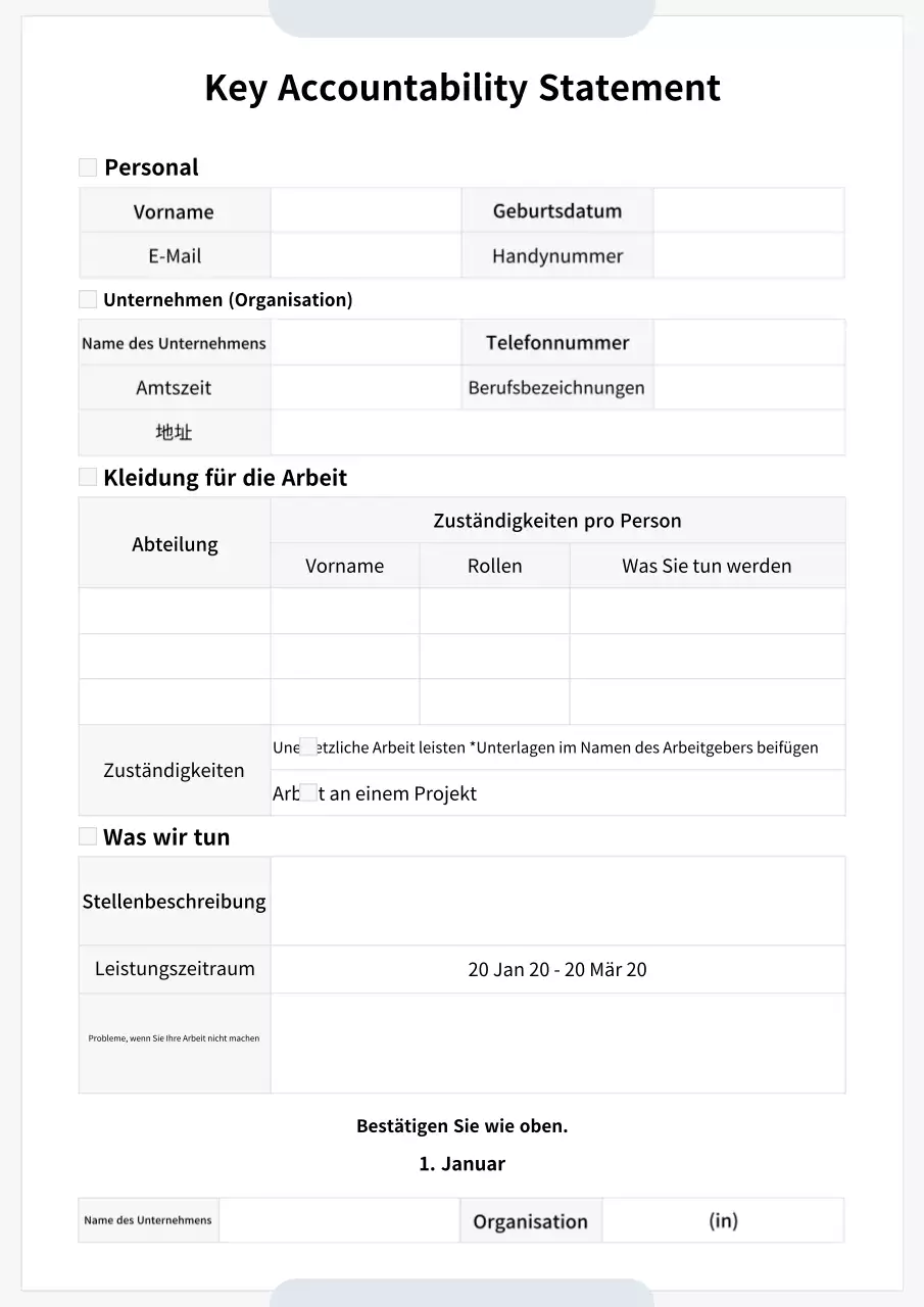 Weiße Standarddokumentation Beschreibung