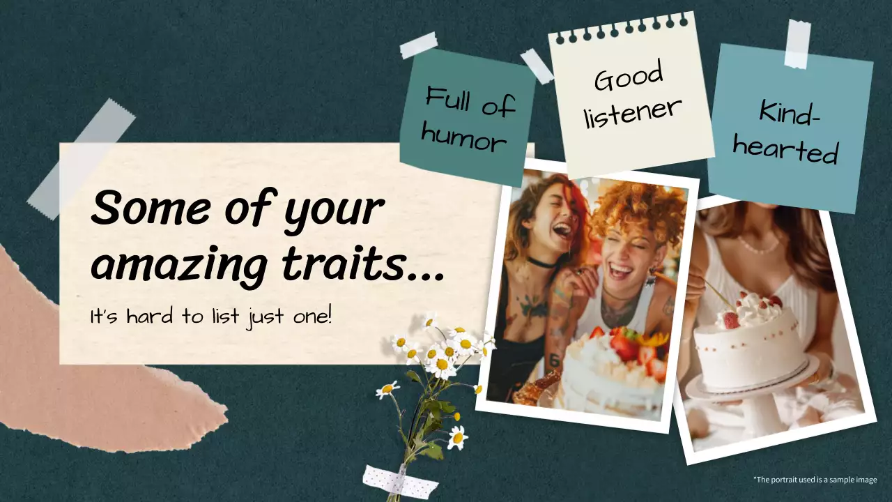 베이지색 심플한 생일 축하 카드 프레젠테이션