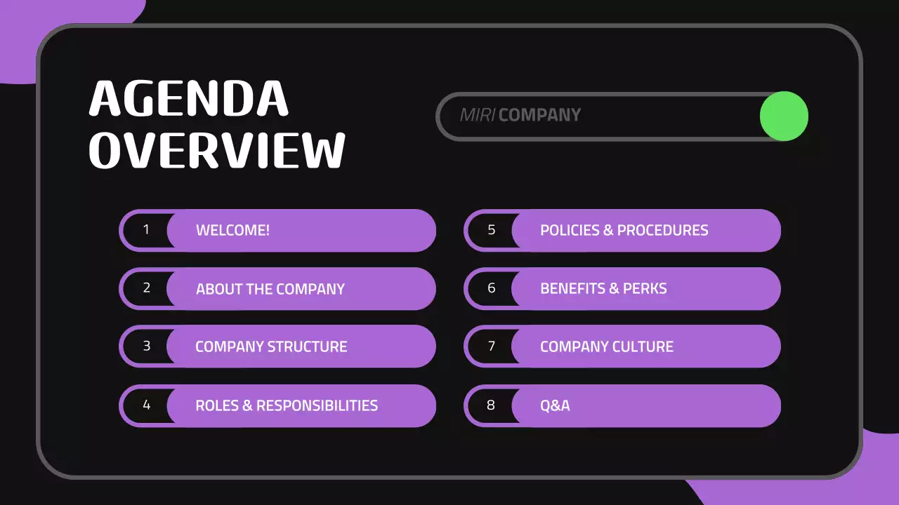 Black Modern Employee Guide Presentation