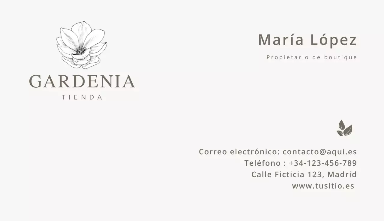 tarjeta de visita minimalista beige