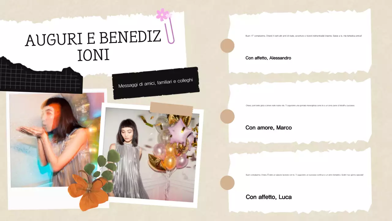 Beige Bianco Scrapbook Collage Compleanno Presentazione