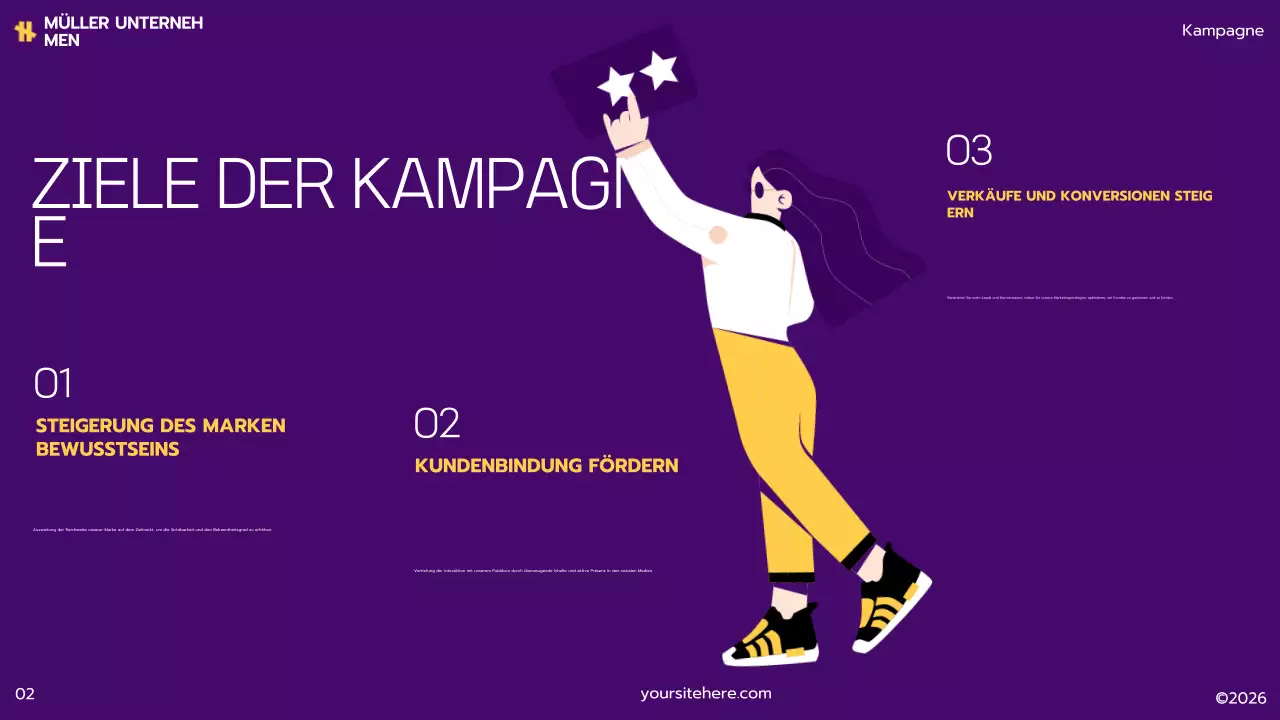 gelber moderner Marketingplan