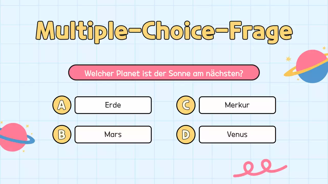 Gelbes Quiz für Schülerpräsentation