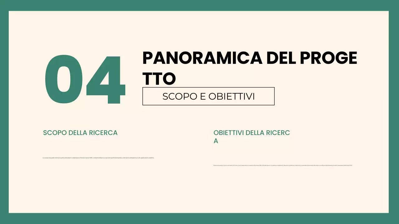 Presentazione del progetto di gruppo Green Modern