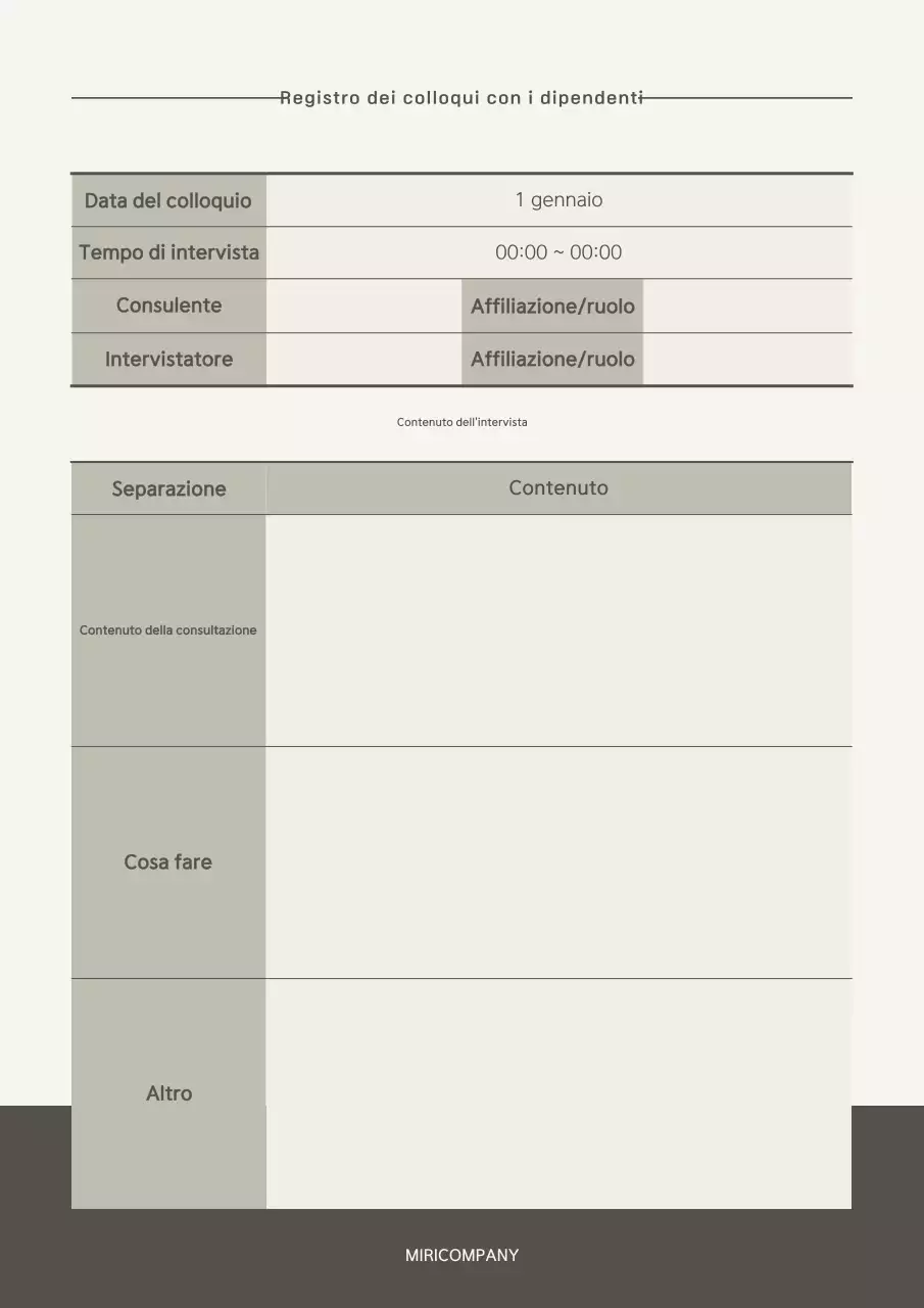 Note di colloquio con i dipendenti beige e ordinate