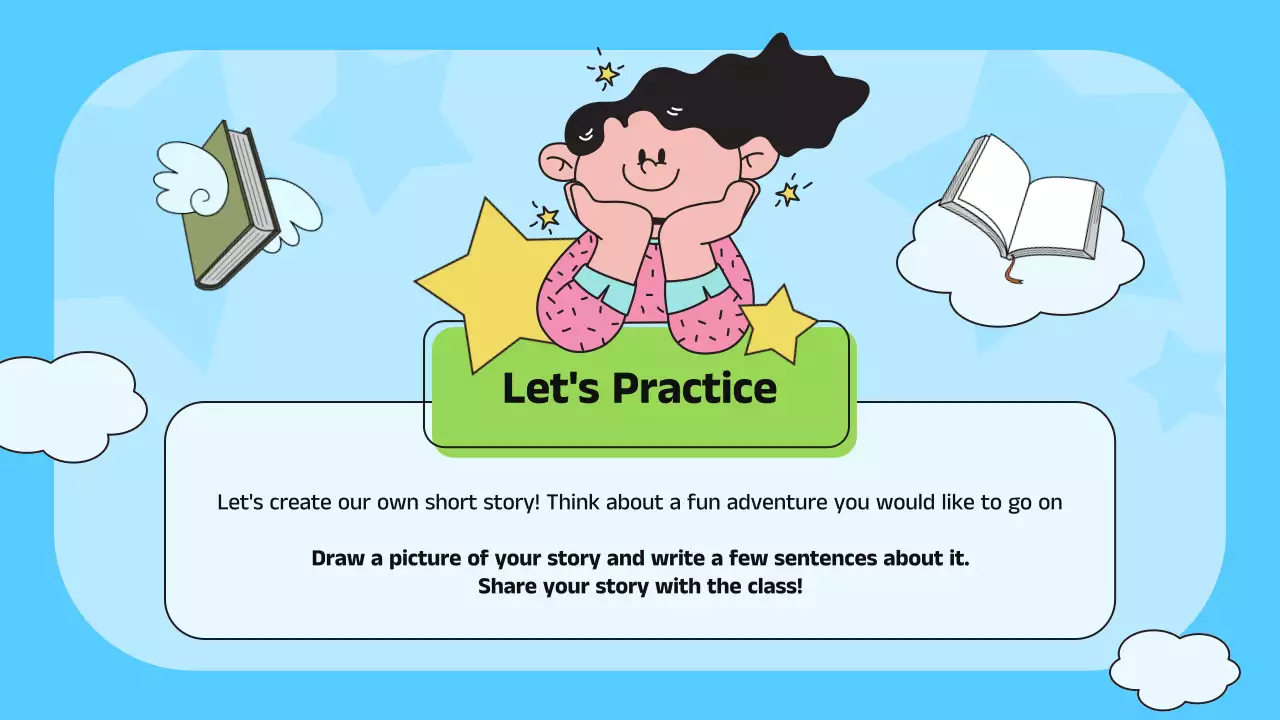 Blue Cartoon Literature Class Presentation