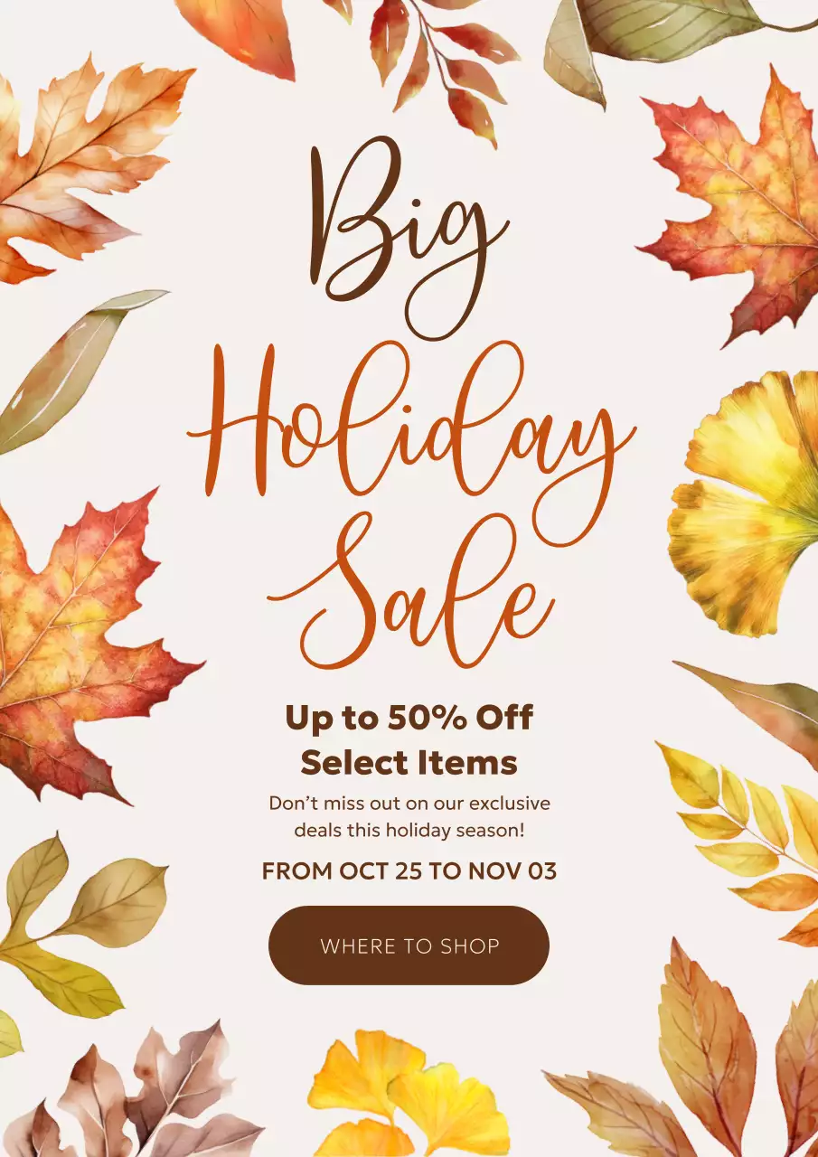 beige elegant holiday promotion