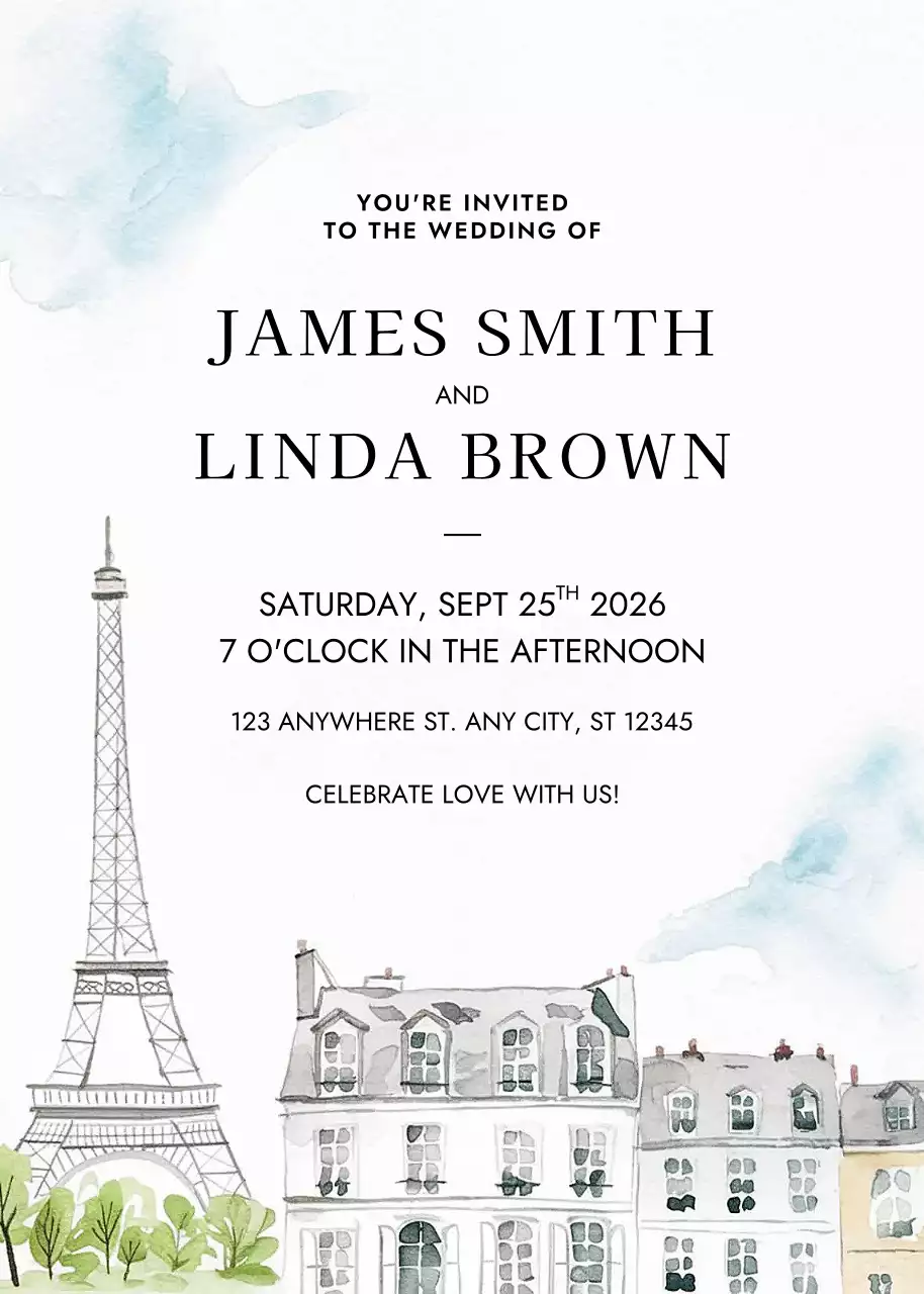 White Elegant Wedding Invitation
