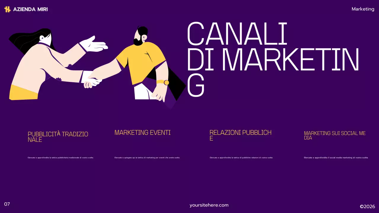 piano di marketing giallo moderno