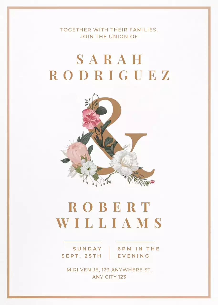 lời mời đám cưới thanh lịch màu be