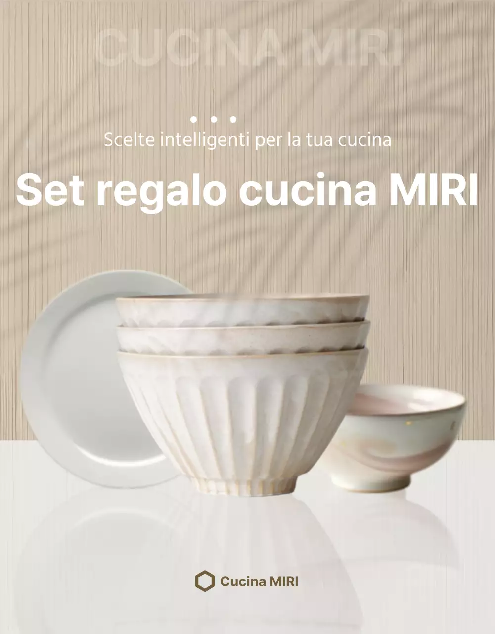 Promuovete un regalo moderno per l'inaugurazione della casa: stoviglie in beige