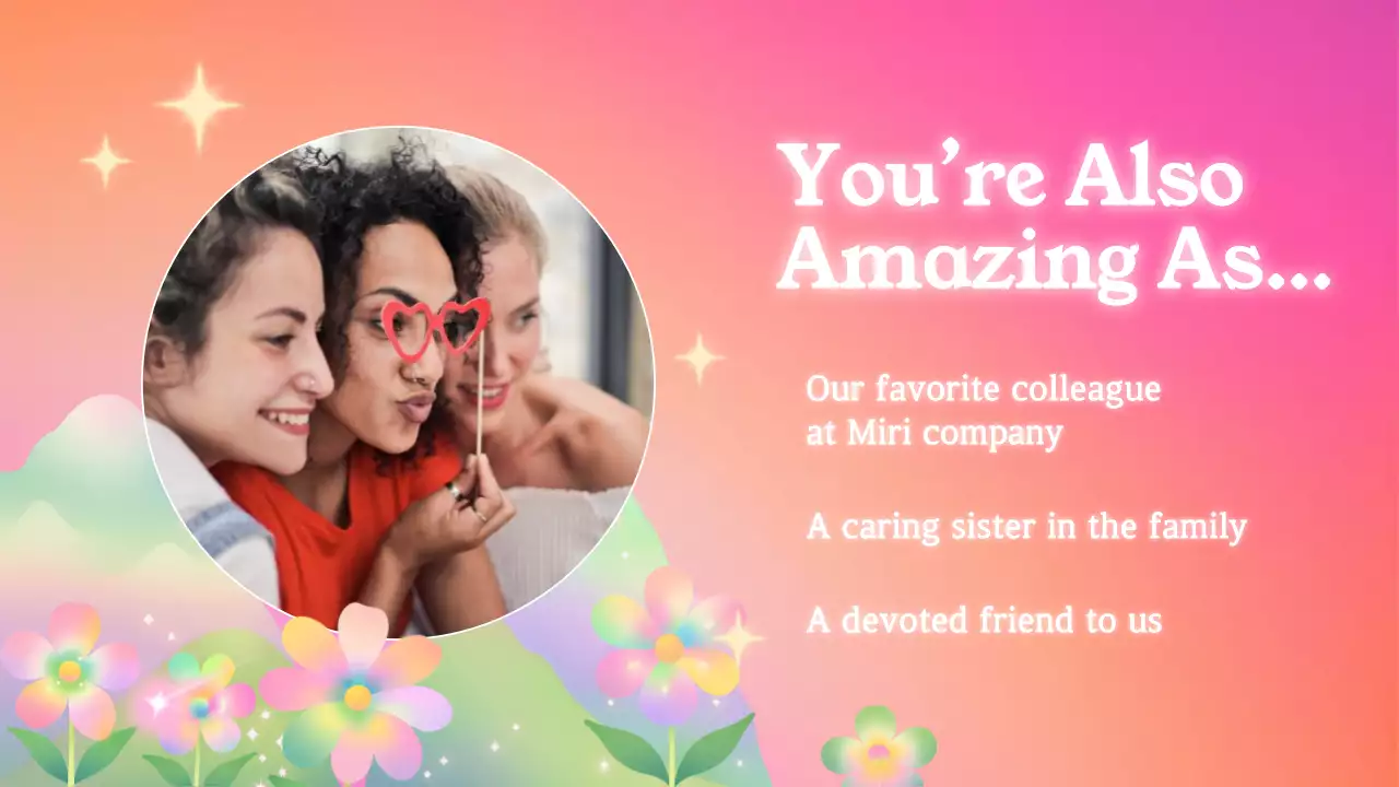 레인보우 에스테틱 생일 초대장 프레젠테이션