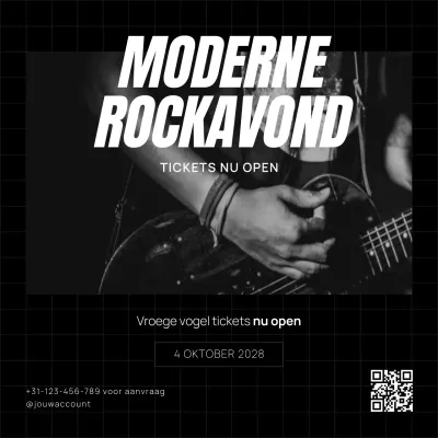 TRENDY ESTHETISCH STRAK MINIMAAL MODERN ROCK MUZIEK EVENEMENT POST