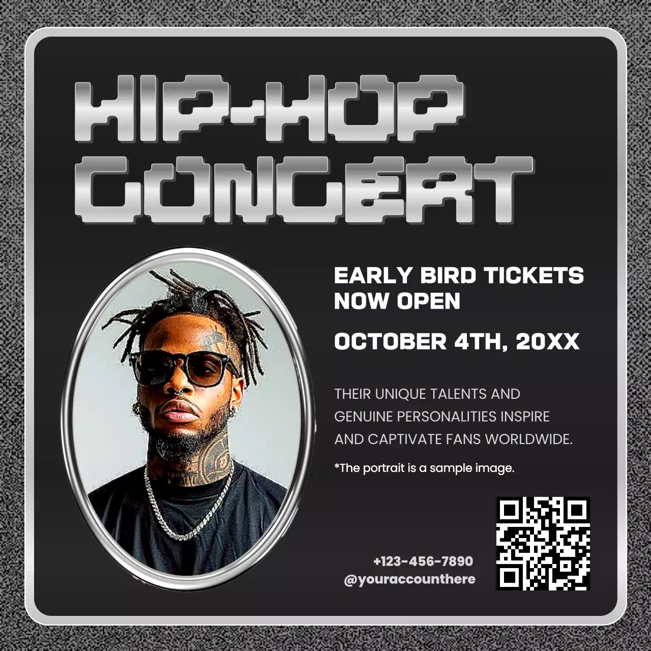 Black Retro Concert Advertisement Social Media Post