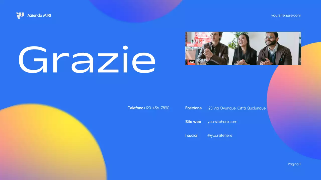 Piano di marketing blu moderno