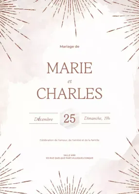 Invitation de mariage beige style minimal