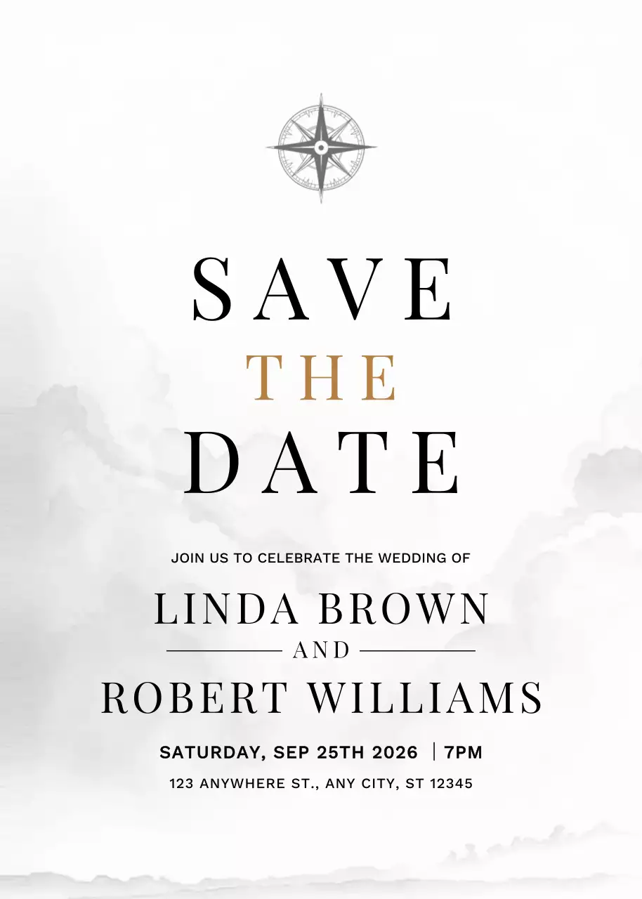 Thiệp cưới tối giản màu trắng