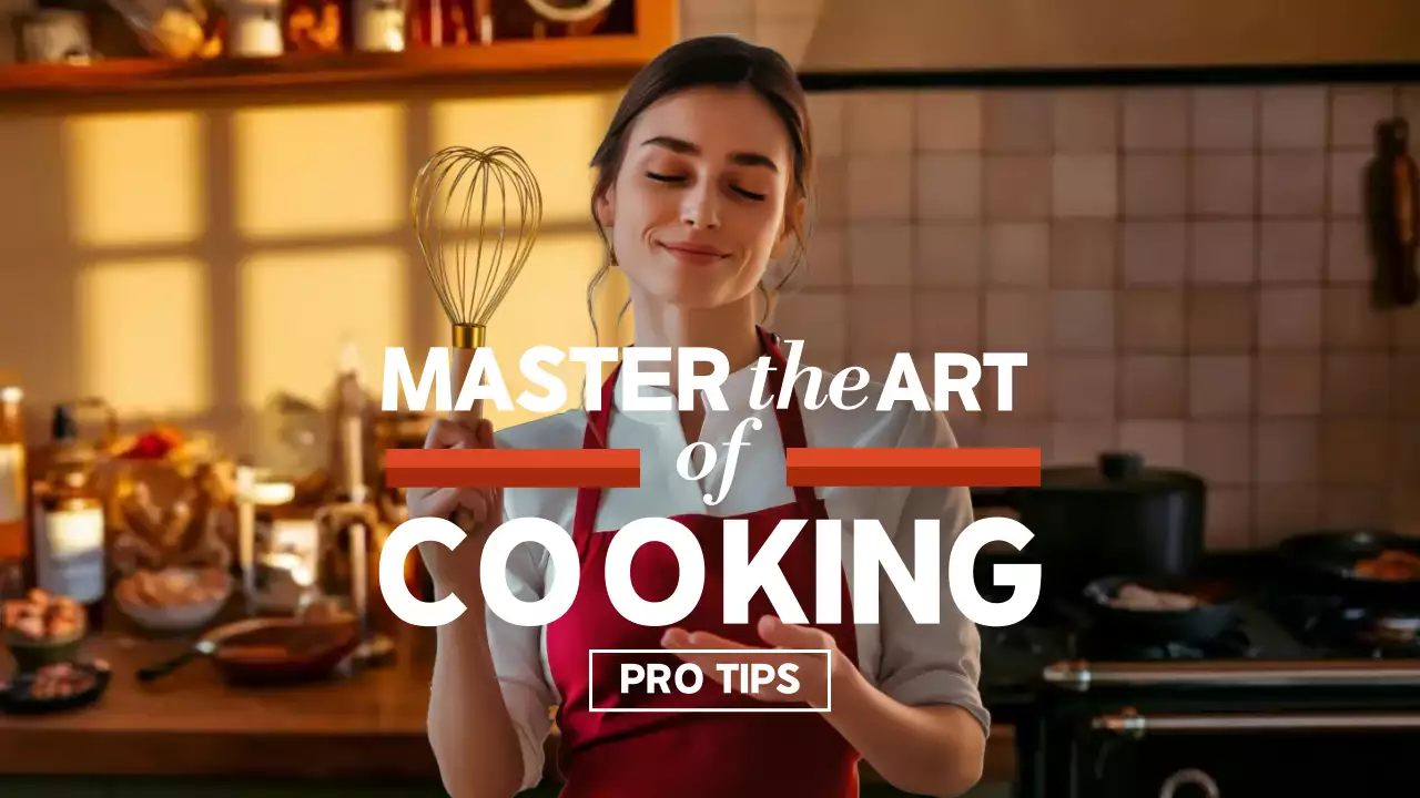 Red Modern Cooking Guide YouTube Thumbnail