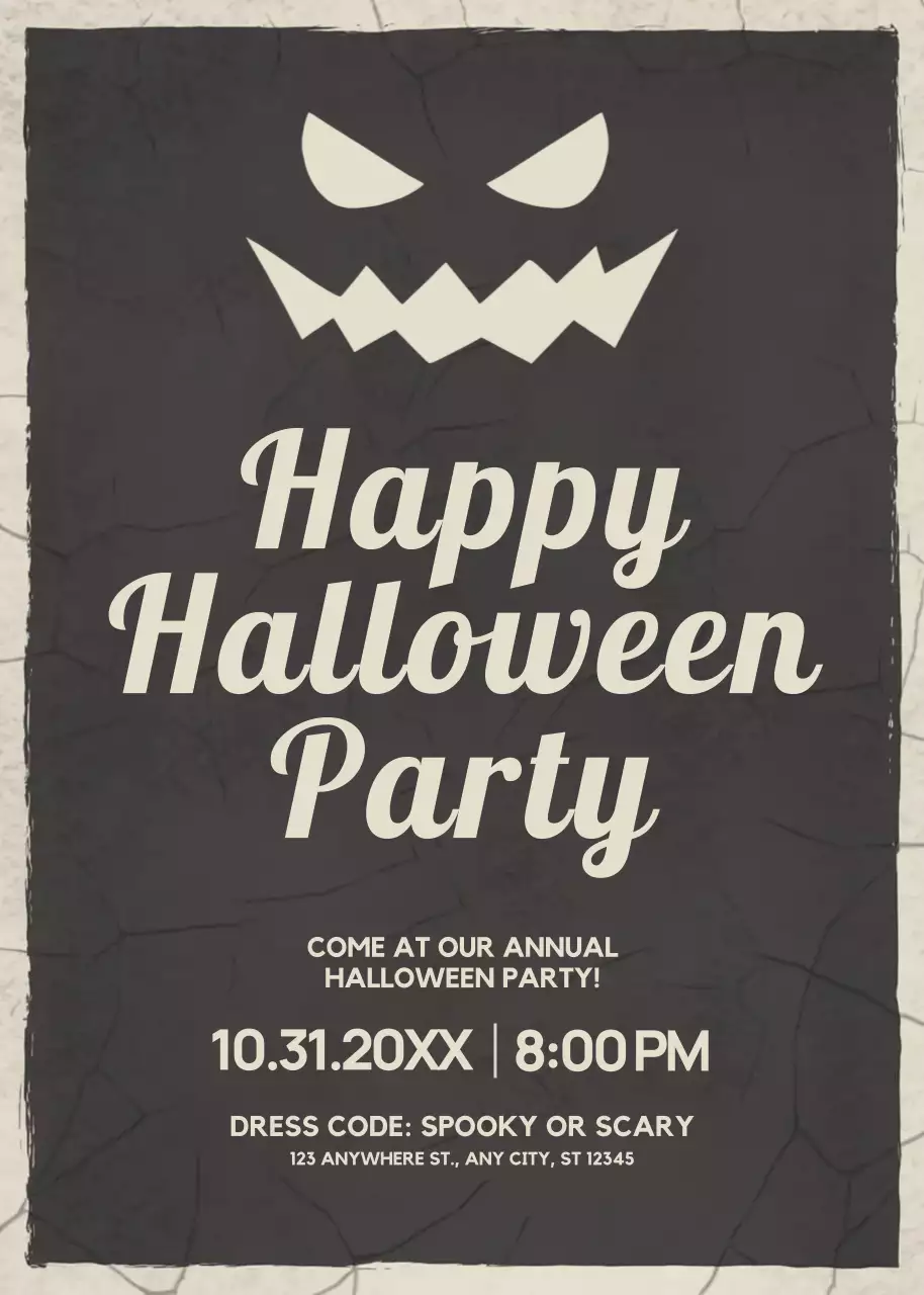black retro Halloween invitation