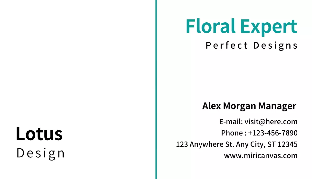 danh thiếp tối giản màu xanh ngọc