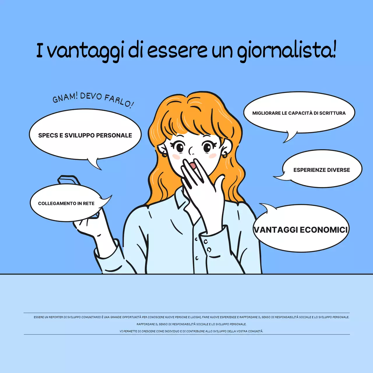 Azzurro e semplice per i giornalisti di sviluppo locale