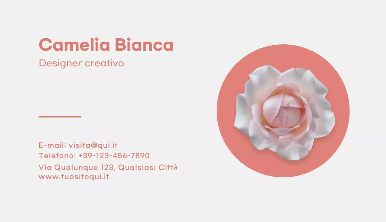biglietto da visita elegante in corallo