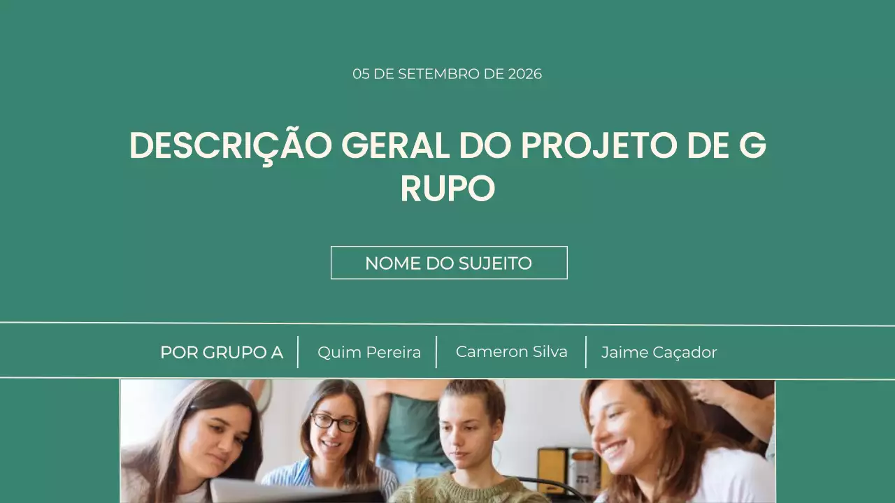 Apresentação do projeto de grupo Green Modern