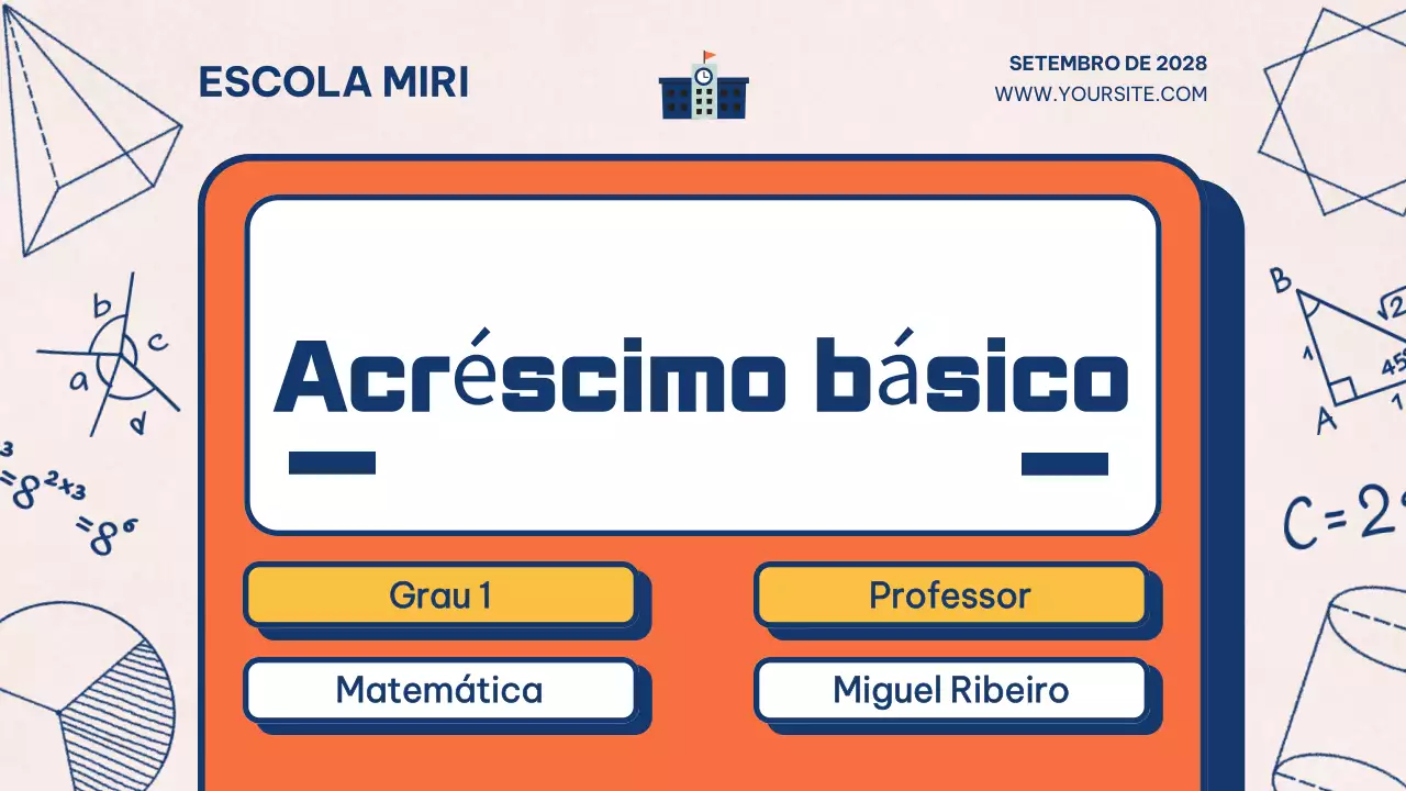 apresentação do guia da aula de matemática simples azul