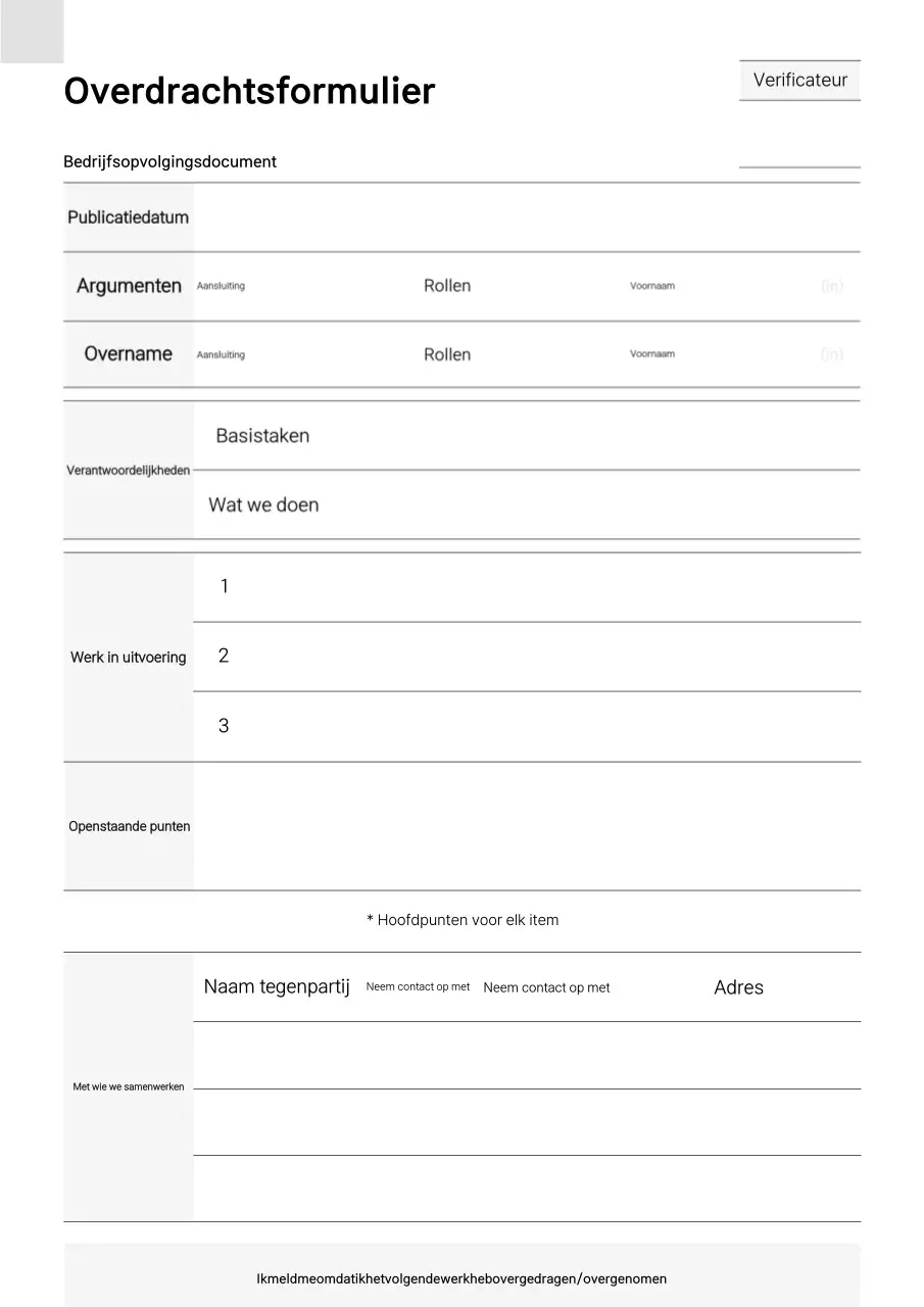 Zwart Eenvoudige overdrachtdocumentatie