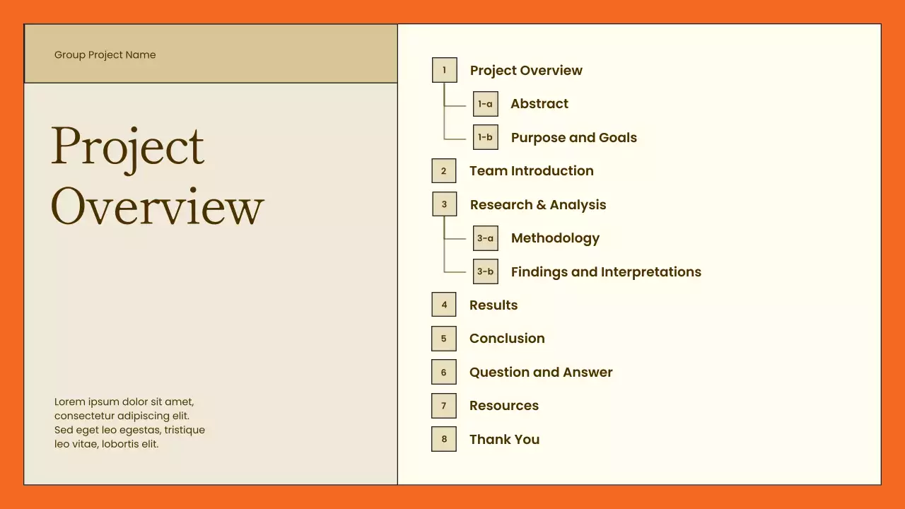 Orange Modern Project Presentation