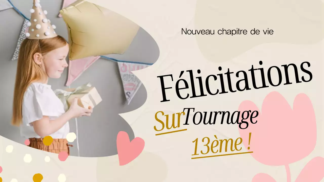 Carte d'anniversaire minimale rose et grise