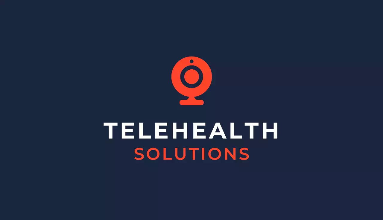 Orange Modern Telehealth Business Card