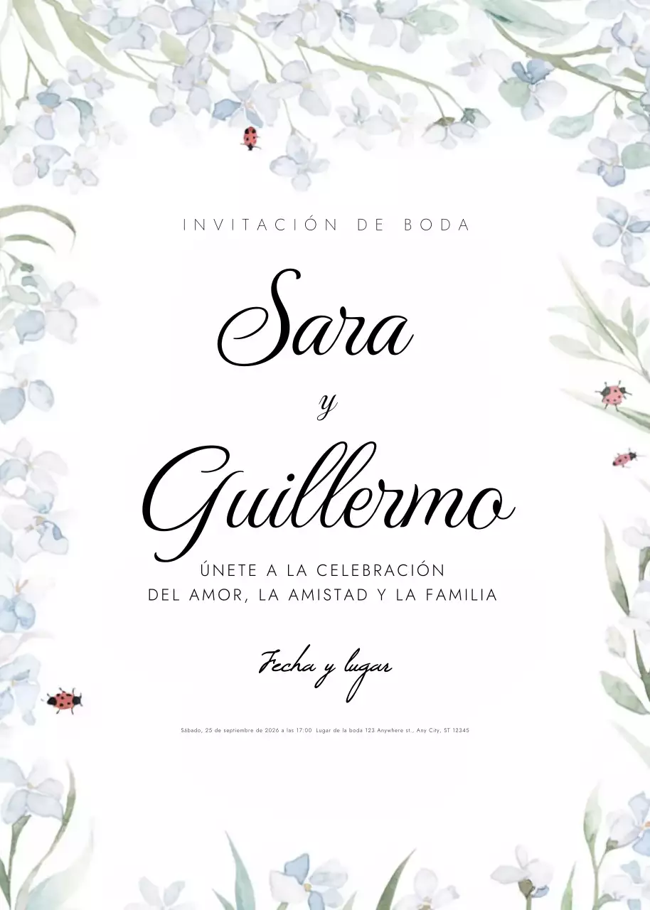 blanco elegante invitación de boda