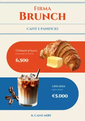 Menu arancione semplice per il brunch