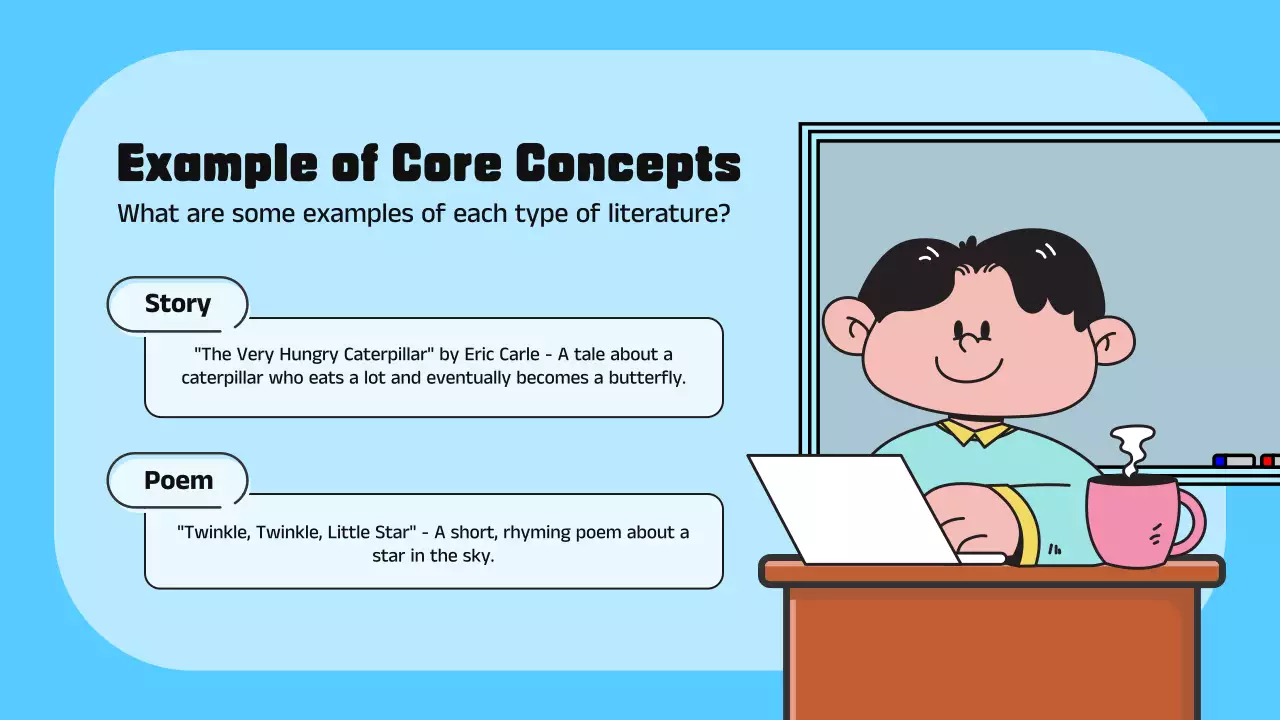 Blue Cartoon Literature Class Presentation