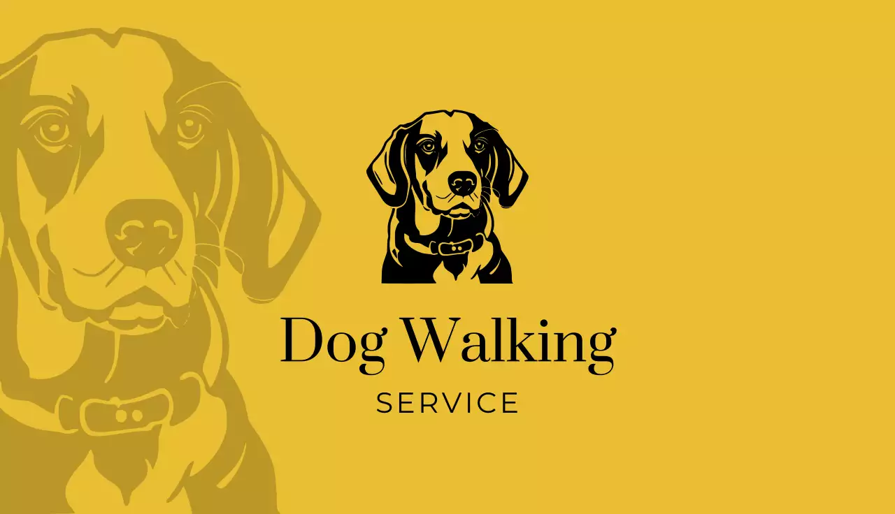 Yellow Simple Dog Business Card