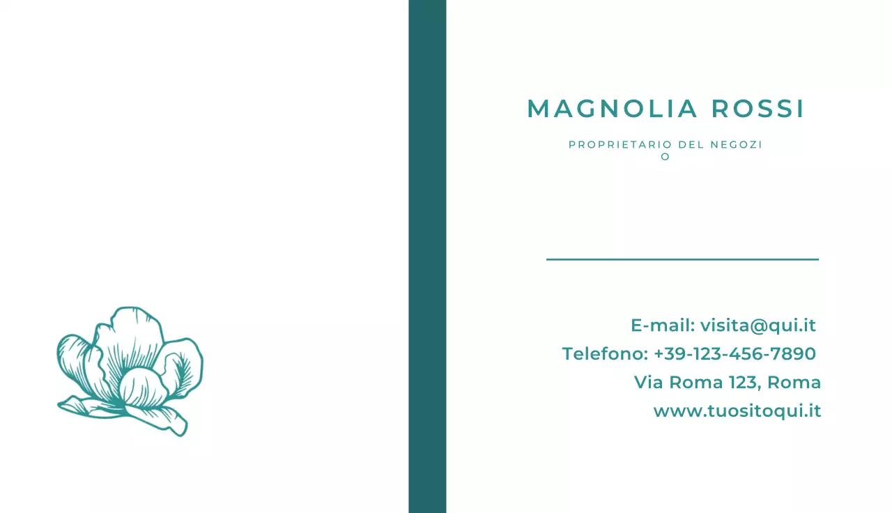 biglietto da visita minimal verde acqua