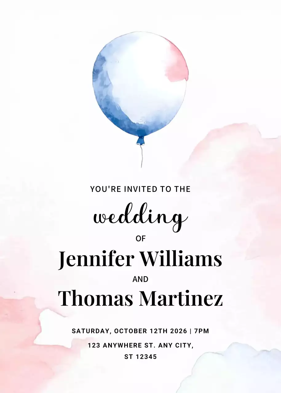 pink elegant wedding invitation