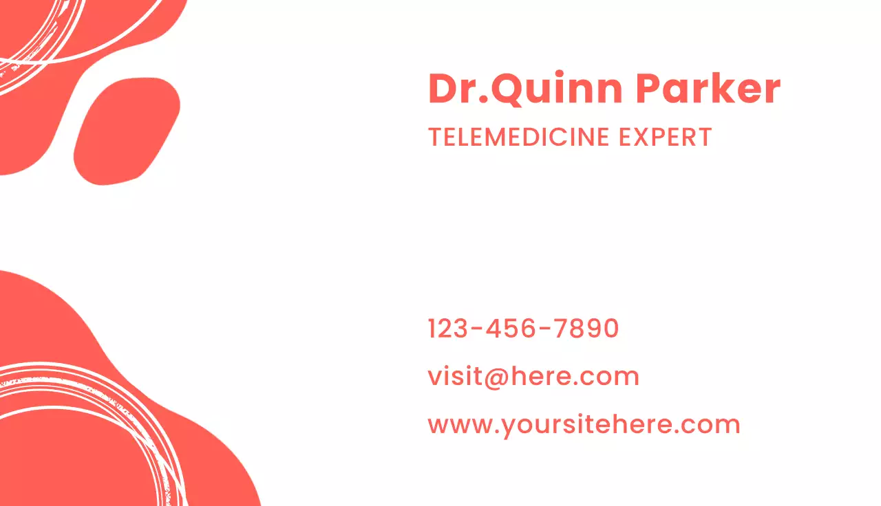 Coral Minimal Telemedicine Business Card