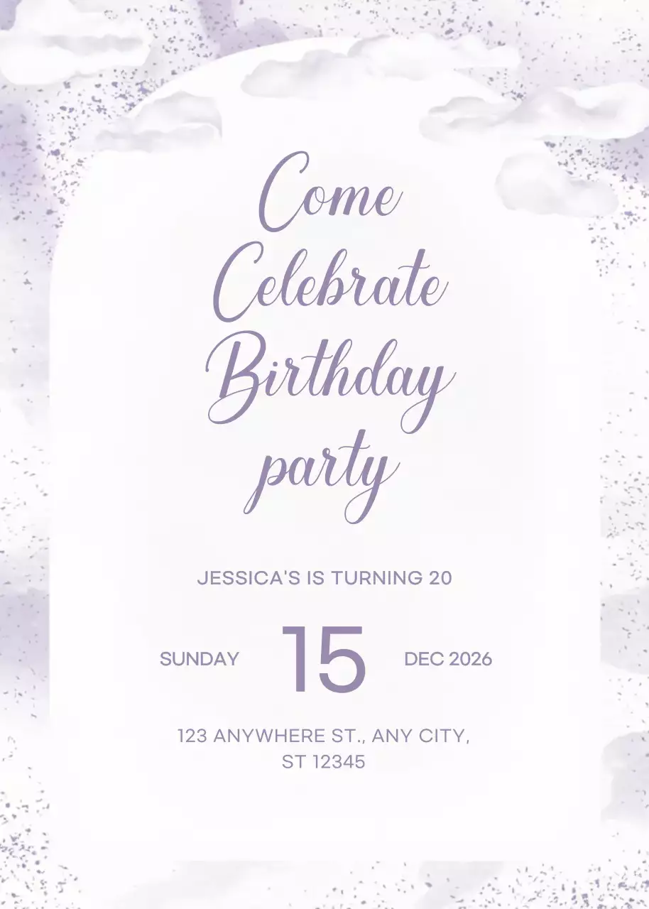 Convite de aniversário elegante branco