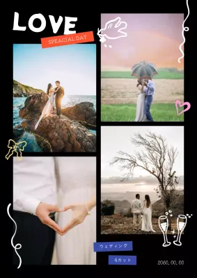 黒 オシャレ 結婚式 ポスター