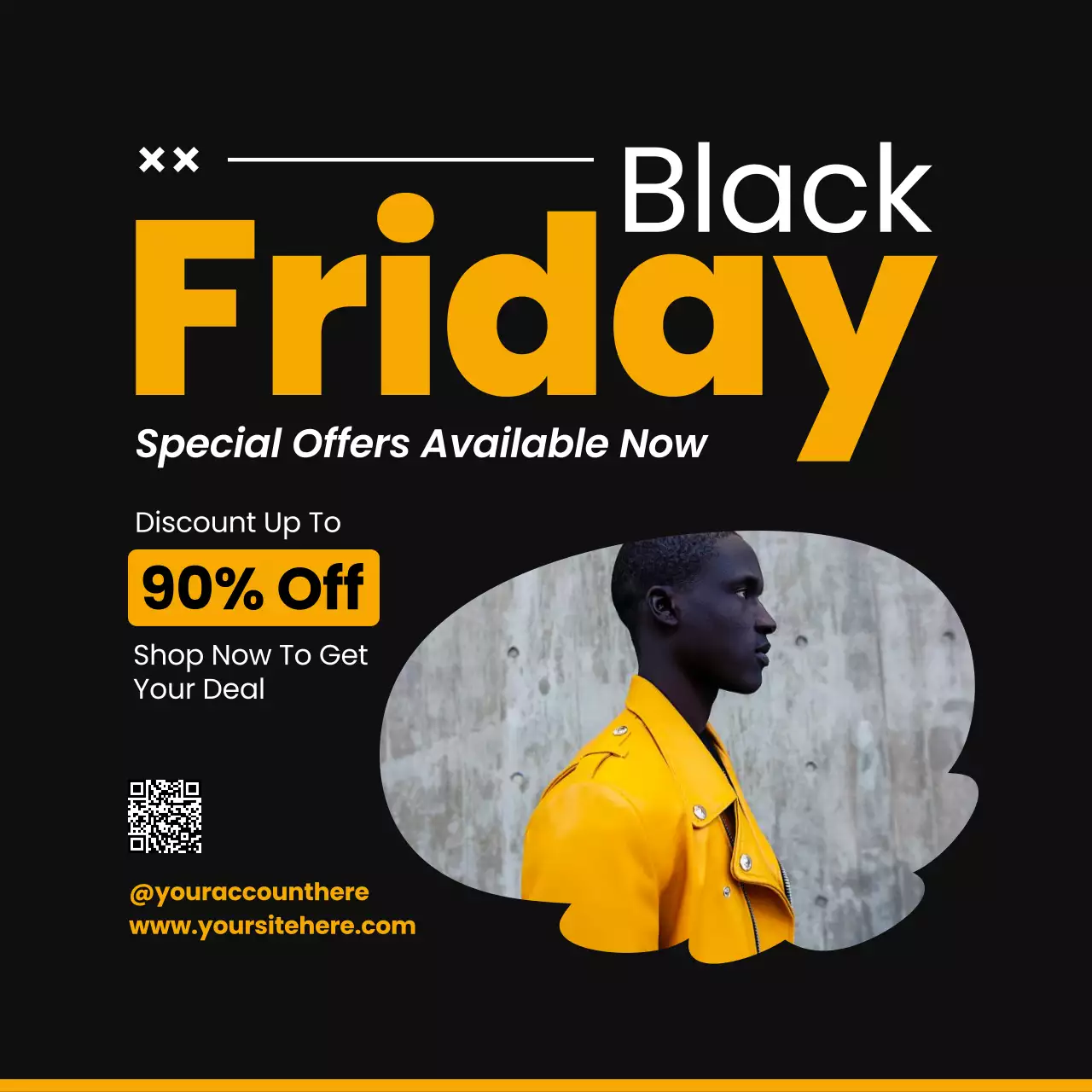 Black Modern Sale Promotion Social Media Post
