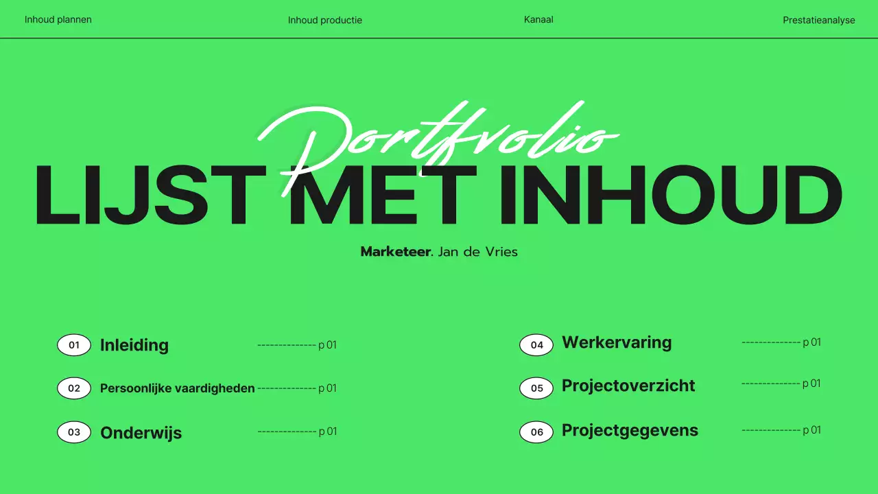 zwart modern creatief portfolio