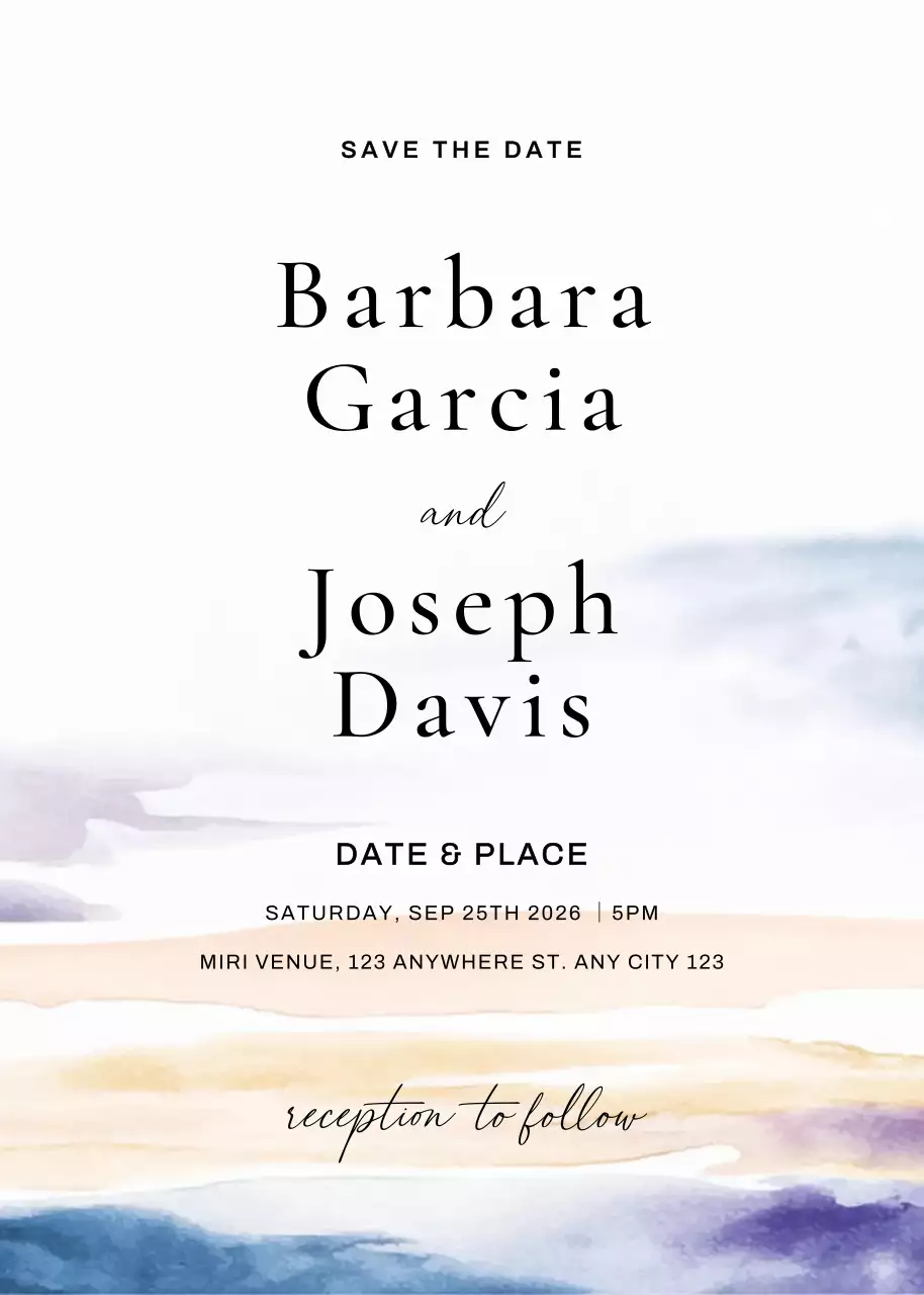 beige minimalist wedding invitation