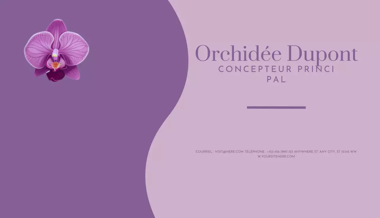 carte de visite élégante en violet