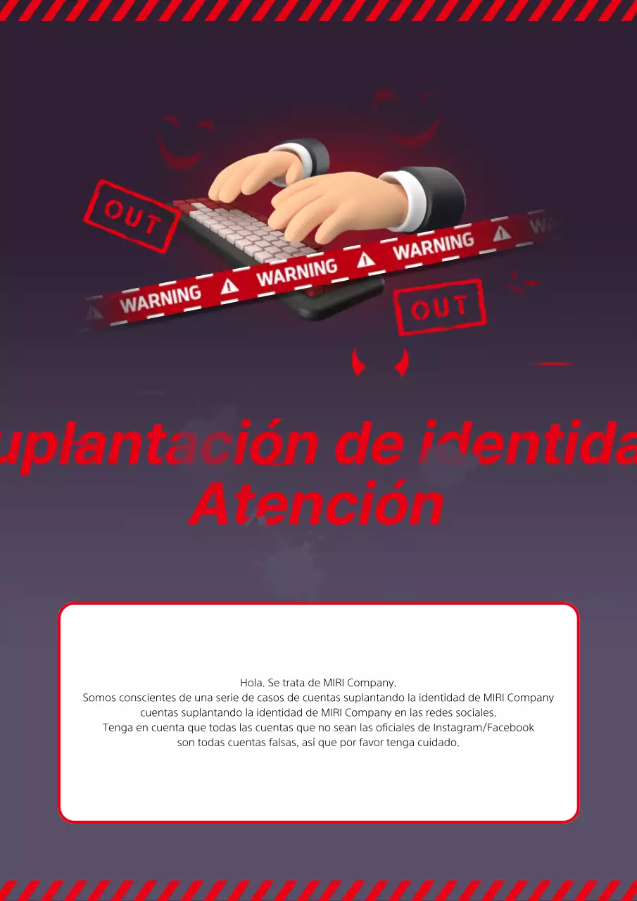 Advertencia de phishing con contraste rojo