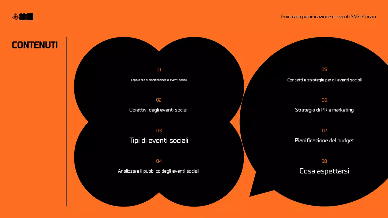 Moderna proposta di social media marketing in nero e arancione