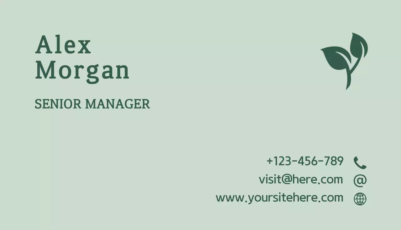 Green Simple Business Card
