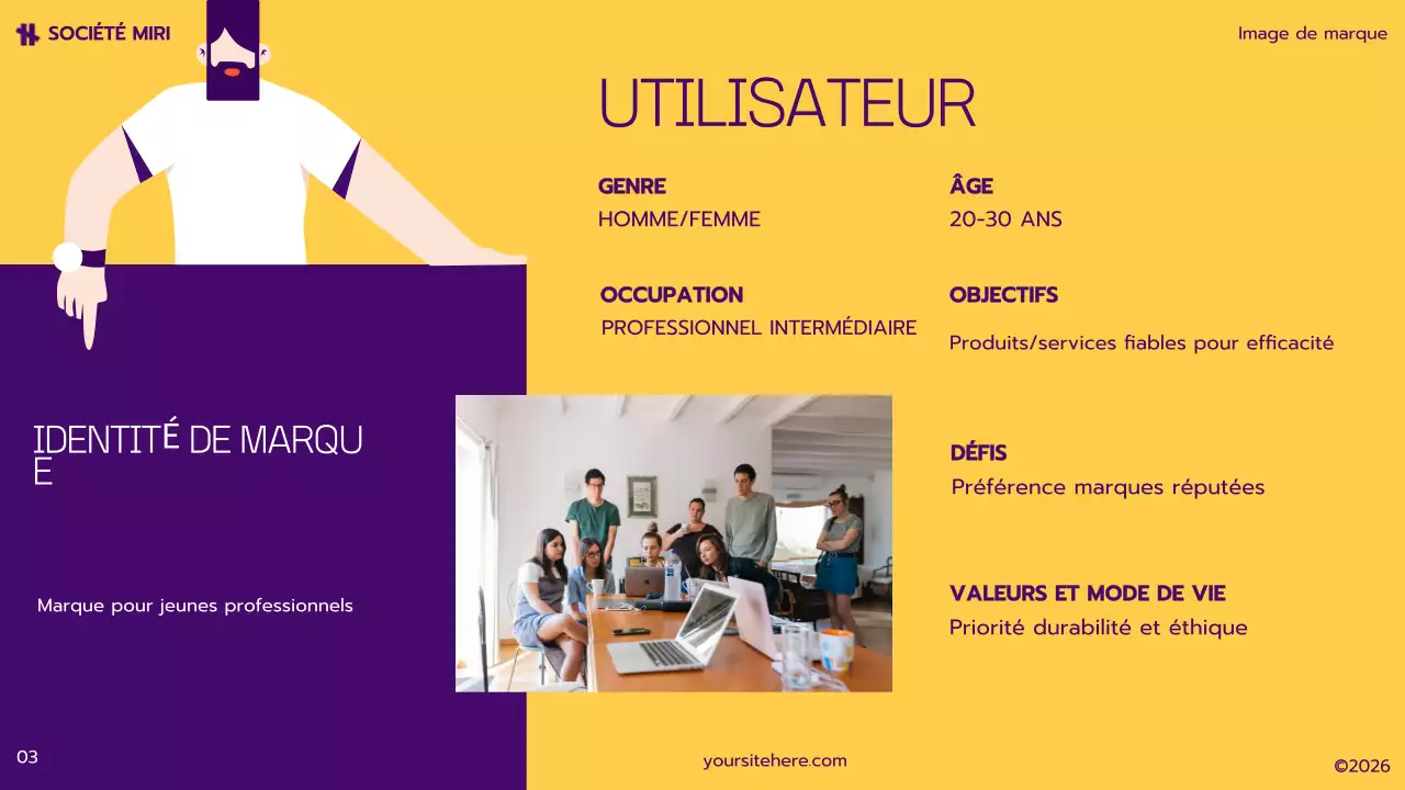 plan de marketing moderne jaune